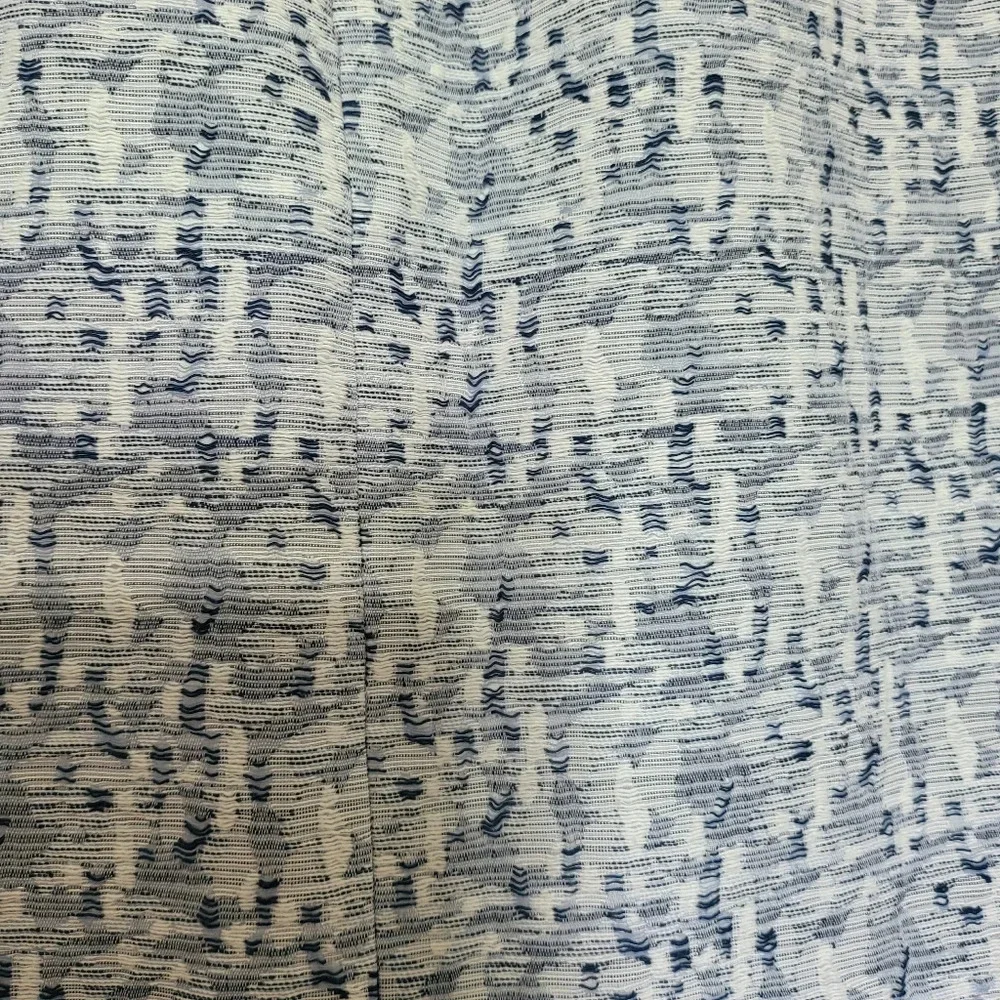 Loft Blue & White Tweed Woven Textured Pockets Back‎ Zip Preppy Mini Skirt 6 New
